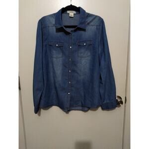 Love Potion snap up denim shirt